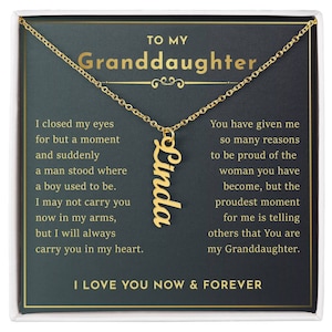 Personalized Granddaughter Necklaces From Grandmother Grandfather, Little Girls Jewelry Nana Gifts for Graduation Birthday Christmas