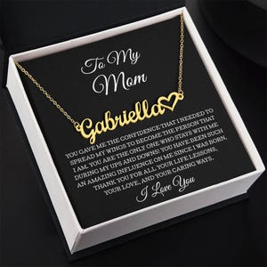 An meine Mutter Herz Name Halskette, an Mama Nachricht Karte Halskette, Mama Geschenk, Mama Muttertagsgeschenke, Mama Schmuck, Mama Geschenk vom Sohn