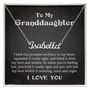 Cadeau d'anniversaire de petite-fille, collier prénom de grand-mère avec carte de vœux, cadeau de collier grand-mère et petite-fille