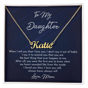 Verjaardagscadeau dochter met berichtkaart, afstudeercadeaus verjaardag voor dochter Gepersonaliseerde naamketting voor dames