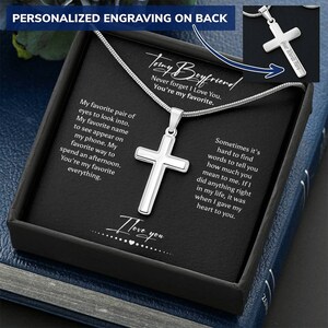 Collar para mi novio, regalo de San Valentín para novio, regalo de novia a novio, regalo para novio, collar con cruz