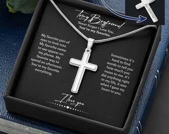 Personalisierte Edelstahl Kreuz Halskette, Freund Geschenk