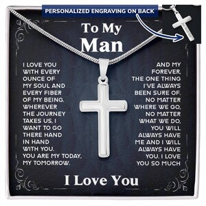 Halsketten Geschenk für meinen Mann Personalisierte Kreuz Halskette für Männer, perfekt für Mann oder Freund