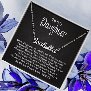 To My Daughter aangepaste naamketting van Mom | Naamketting kersttekst