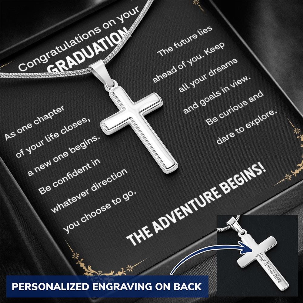 Graduation Crosses Personalized Graduation Cross Necklace, Stainless Steel Gift for Him - Etsy