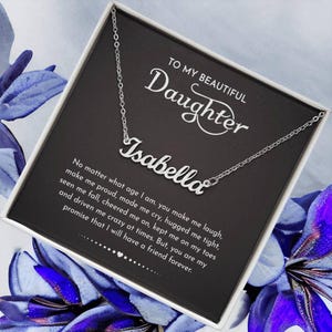 Dochter Cadeaus van moeder, vader op mijn dochter Ketting Afstudeercadeaus Verjaardag Kerstboodschap Kaart LED-geschenkdoos