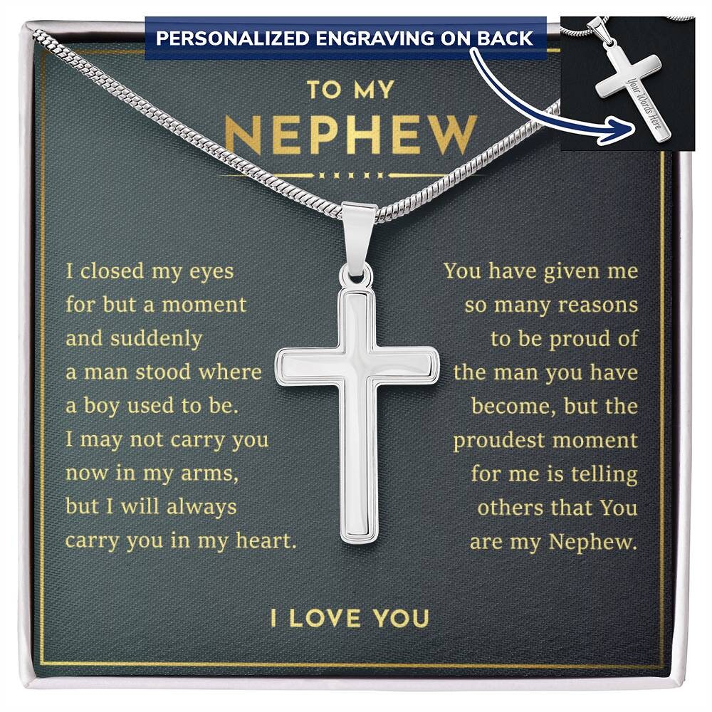To My Nephew Personalized Cross Necklace, Nephew Gift From Aunt, Nephew ...