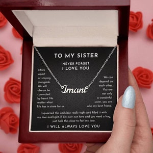 Cadeaux pour soeurs de soeurs colliers prénom pour grande soeur et petite soeur cadeau de joyeux anniversaire pour femme bijoux meilleure soeur carte message