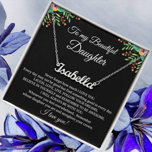 Collier À ma belle fille, fête des mères, remise des diplômes, anniversaire, bijoux de Noël, cadeaux de maman, papa, avec carte de vœux