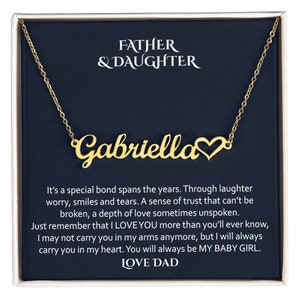 To My Daughter, ketting dochter, cadeau voor dochter van vader, ketting vader dochter, ketting voor dochter van vader, aangepaste naam