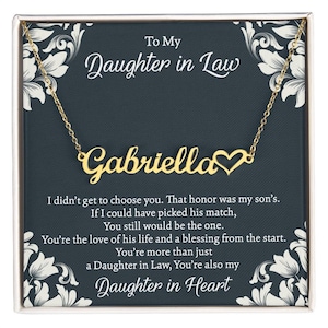 Cadeaux pour belle-fille collier de belle-mère pour Noël Cadeaux d'anniversaire pour fille en prime le jour du mariage avec carte de message