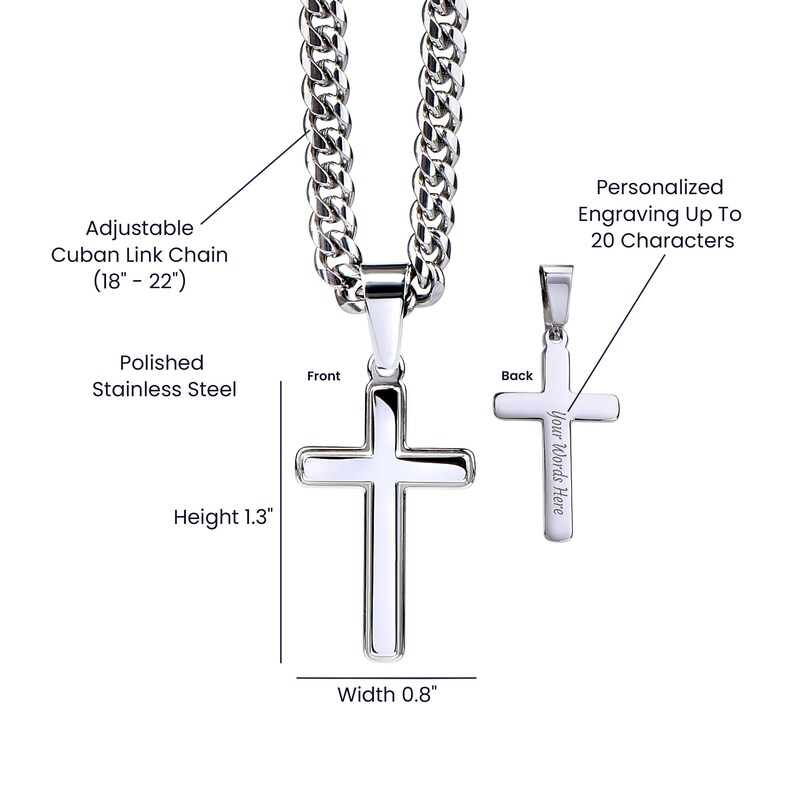 Waterproof 316L Stainless Steel Cross Graduation Gifts for Him ...