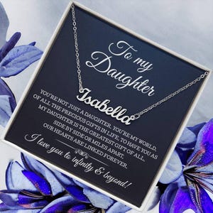 Collier À ma fille, collier prénom personnalisé avec carte de message pour fille