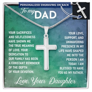 To My Dad-ketting, cadeaus voor papa, kruis hanger ketting, vader cadeau van dochter, vader verjaardag ketting cadeau, cadeau voor vader kruis ketting