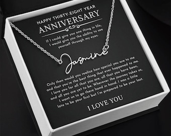 38th Anniversary Necklace Gift: Personalized Name Pendant