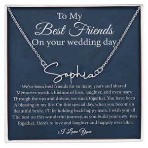 Freund der Braut-Halsketten-Geschenk mit Mitteilungskarte am Tag ihrer Hochzeit, Freund der Braut-Halskette, Hochzeitsgeschenk für die Braut, Braut-Schmuckgeschenk