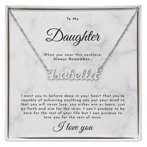 To My Daughter-ketting, gepersonaliseerde dochterketting cadeau, aangepaste naam dochter ketting ideeën cadeau, geschenkdoos berichtkaart aan dochter