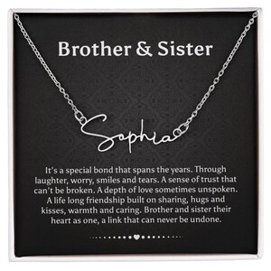 Collier frère et soeur, cadeau soeur, cadeau de frère, cadeau d'anniversaire soeur, cadeau frère soeur, cadeau carte bijoux frère et soeur