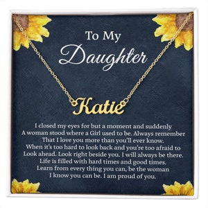 Für meine Tochter personalisierte Namen Halskette, personalisierte Geschenk für Tochter, Tochter Geburtstagsgeschenk Nachricht Karte Schmuck, personalisierte Schmuck