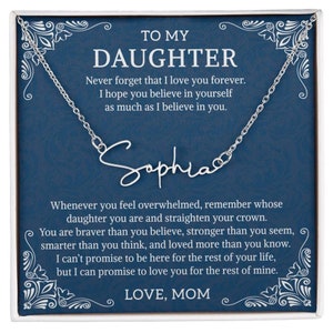 To My Daughter Necklace, Gift for Daughter from Mom, Daughter Mother Necklace