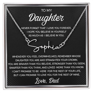 Father to Daughter Gifts from Dad, Necklace for Daughter from Dad, Daughter Graduation Gift, Birthday Daughter Gift Idea