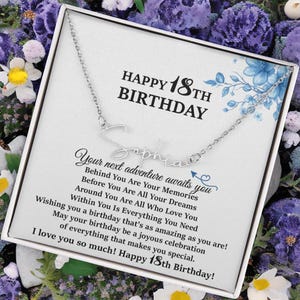 18th Birthday Gifts for Daughter, 18th birthday gift for girls, 18th birthday necklace gift, 18 Gold links for 18 years jewelry gift