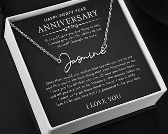 40th Anniversary Gifts For Wife Unique Card 40 Years Wedding Necklace Jewelry