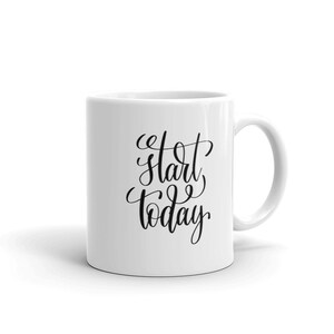 Inspirierende Kaffeetasse: Kalligraphie Zitat Geschenk