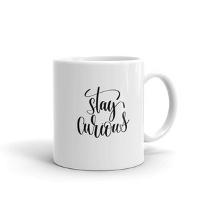 Inspirierende Kaffeetasse: Kalligraphie Lettering, lustiges Zitat Geschenk