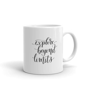Inspirierende Kaffeetasse: Kalligraphie Zitat Geschenk