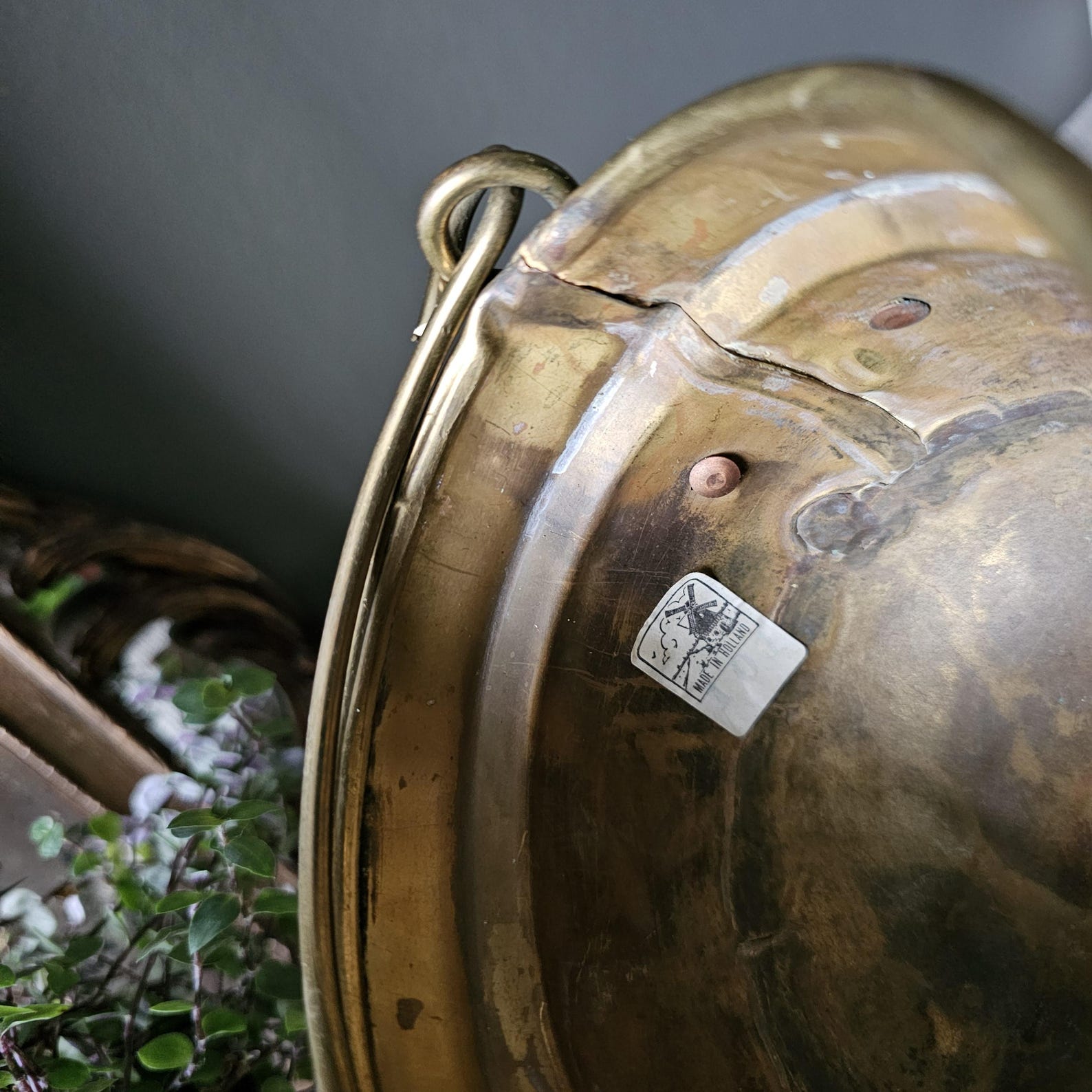 Vintage Brass Cauldron Planter Pot Made in Holland Etsy