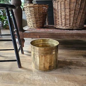 Large vintage brass faceted planter
