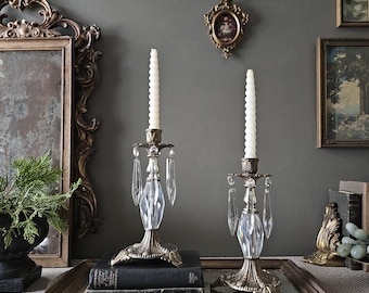 Vintage baroque crystal candlesticks
