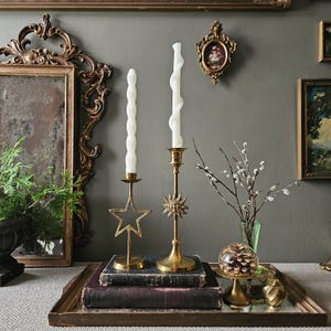 vintage brass star candlestick