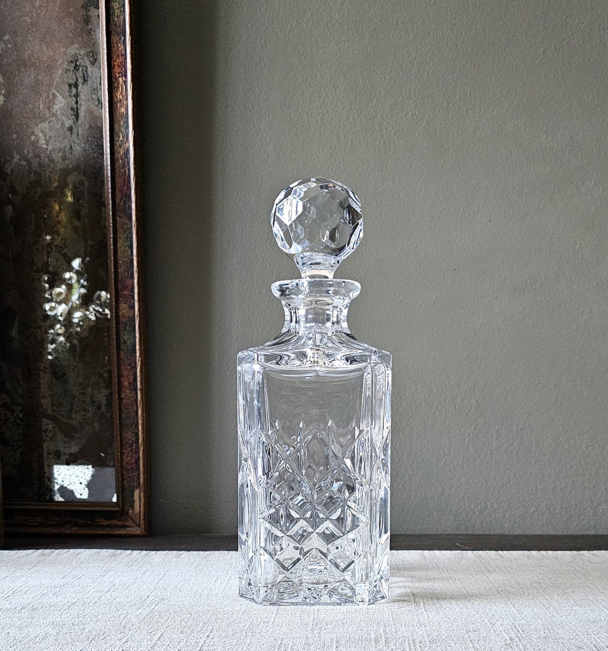 Vintage Tiffany Co Grenada Crystal Diamond Square Cut Glass