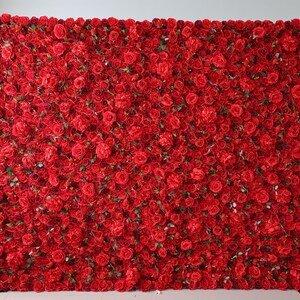 Valentine&#39;s Day Background Red Rose Aritificial Flower Wall Panels For Wedding Party Stage Home Christmas Backdrop Setting Flower Wall Decor