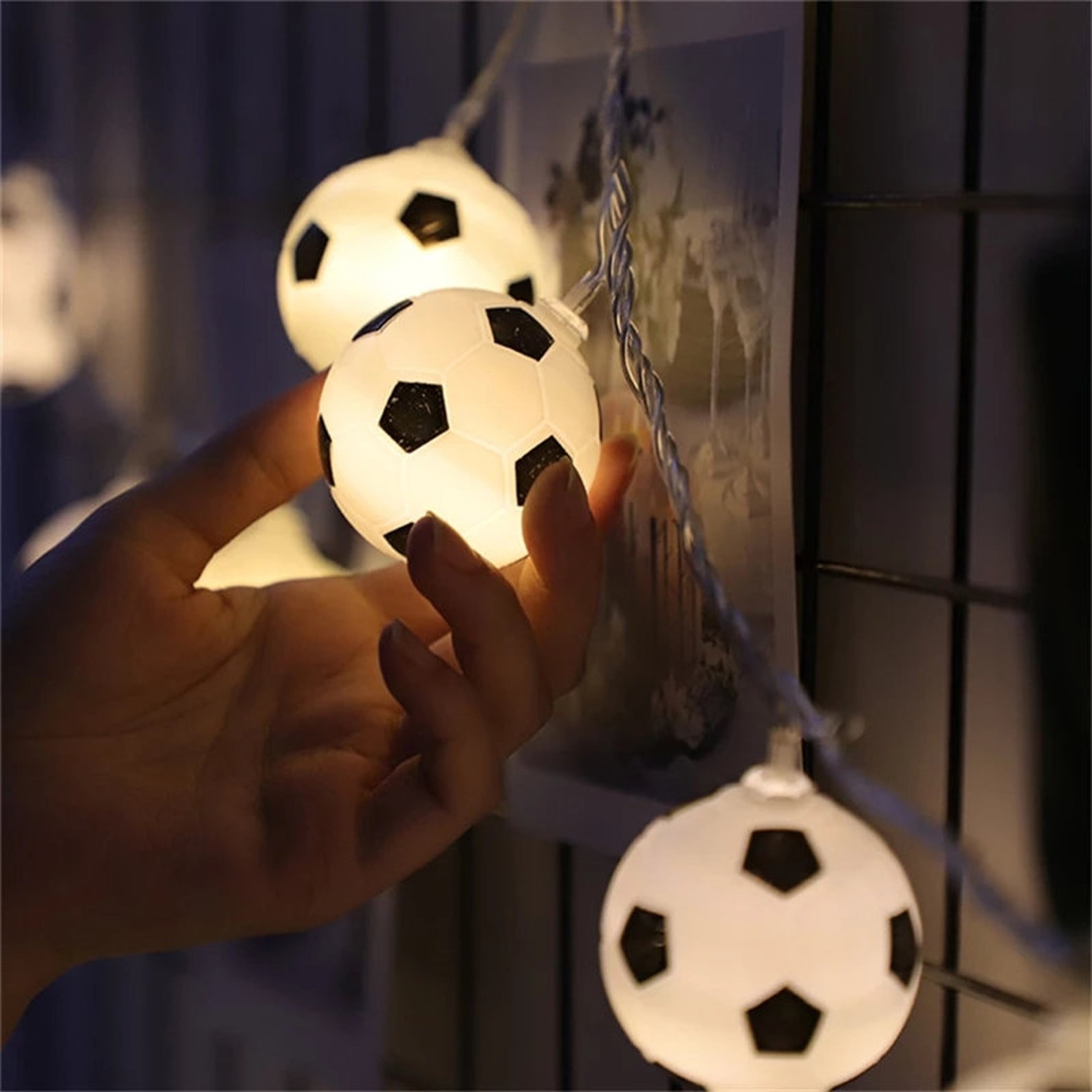 Garland LED Football String Lights DIY Soccer/Balls Fairy Etsy