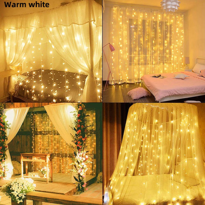 Backdrop curtain LED LightsLED Curtain String Lights Etsy