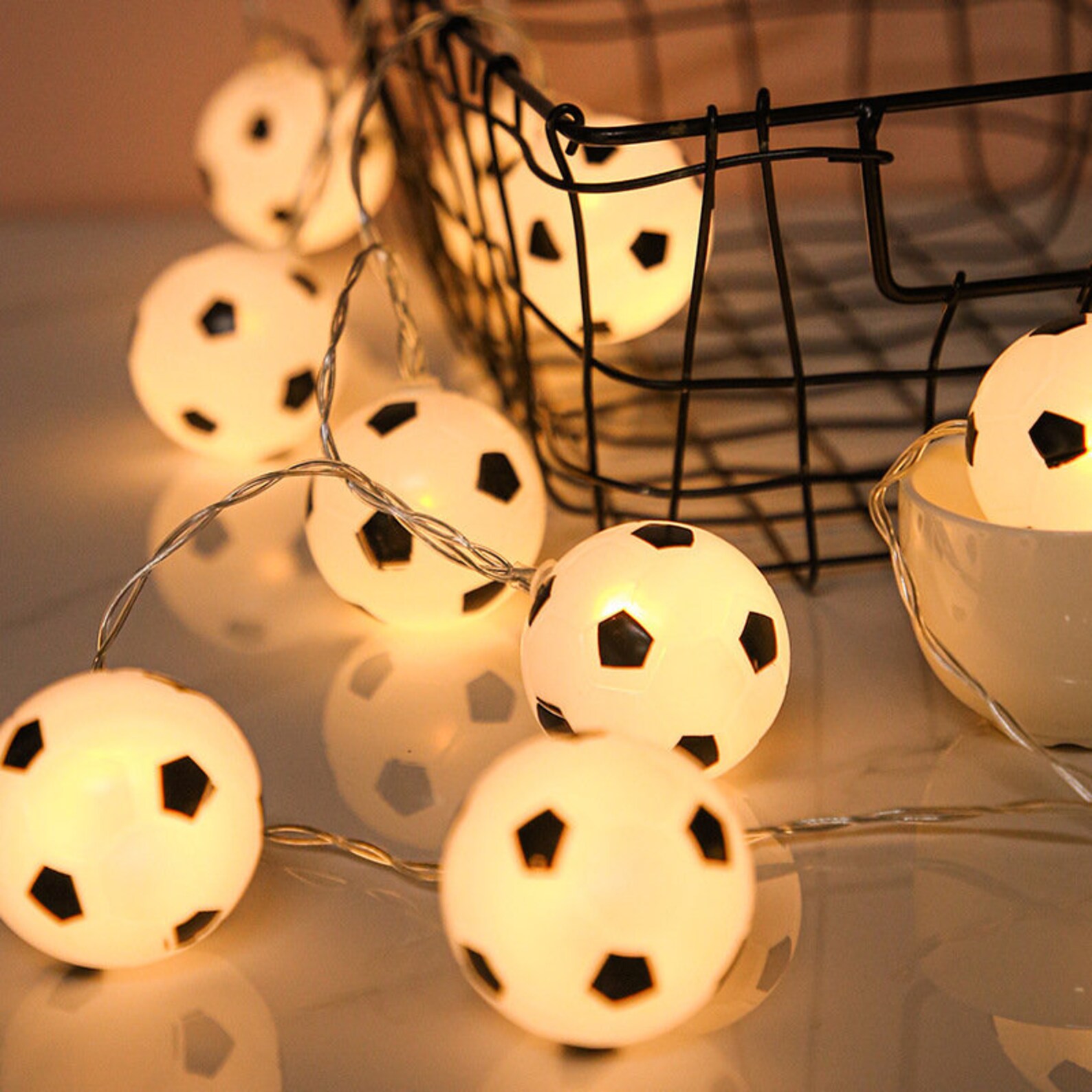 Garland LED Football String Lights DIY Soccer/Balls Fairy Etsy