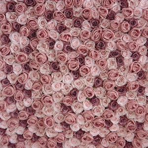 モーブピンクのバラの花の壁写真背景、ウェディングパーティーディスプレイウィンドウの背景用花パネル、ホームベビーガール保育園の花の壁装飾