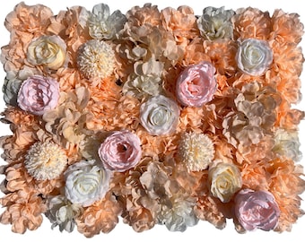 Orange Artificial flower Wall Photography Backdrop,Autumn Rose Floral Panels For Wedding/Party/Bridal Shower/Home/Shop Flower Wall Decor