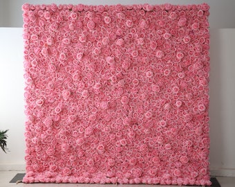 Yeele 3D Blumen Wand Hintergrund – 3 X 2,4 M, Rosa/Weiß Rosen, Für Hochzeit, Fotoshooting, Party