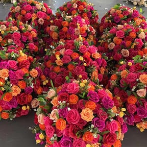 10 pezzi * palline di fiori di ortensia rosa rosa caldo arancione, palla di fiori per la decorazione di centrotavola per la casa di eventi di feste di matrimonio in 5D, runner da tavola floreale