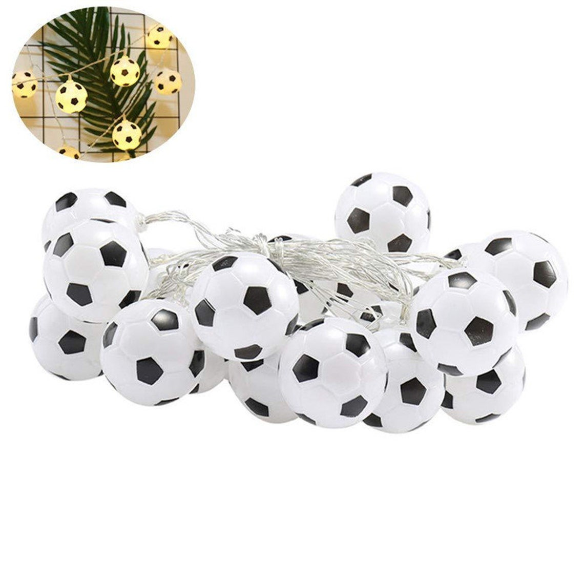 Garland LED Football String Lights DIY Soccer/Balls Fairy Etsy