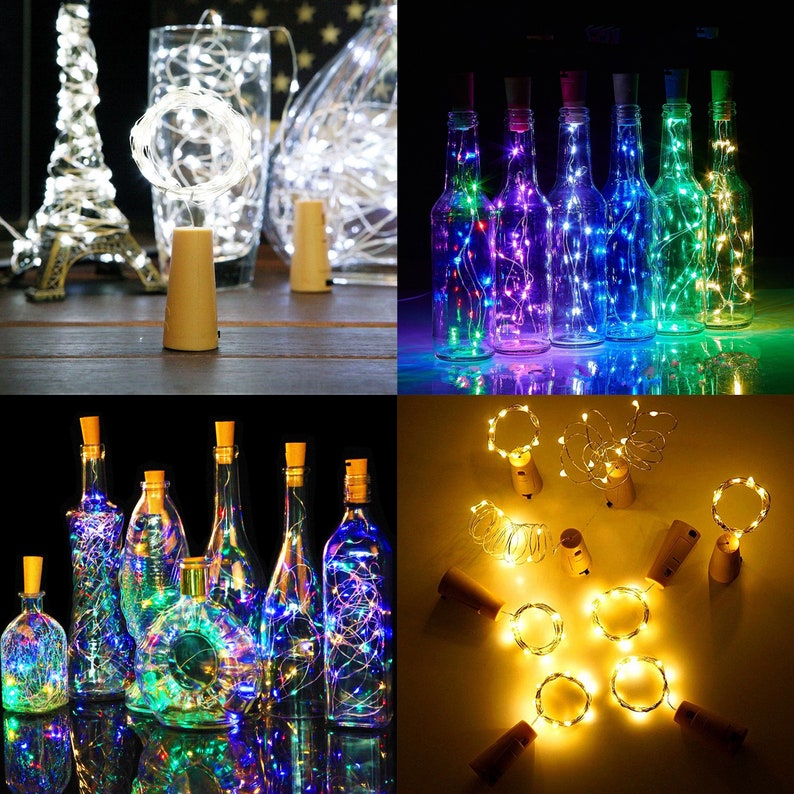 Copper Wire Wine Bottle Cork20 LEDS Fairy Lights Etsy