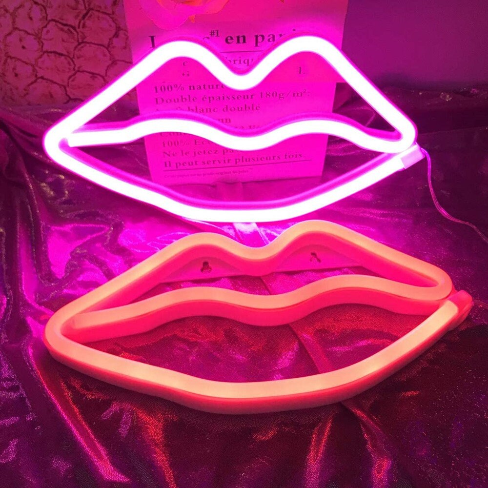 LED Neon Kiss&Lips LightNeon Lips Kiss LED Light for Bedroom | Etsy