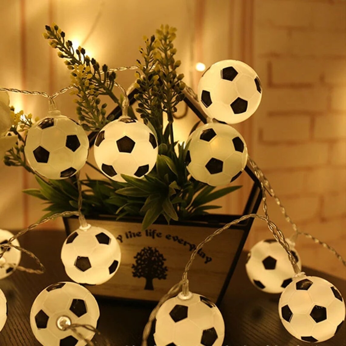 Garland LED Football String Lights DIY Soccer/Balls Fairy Etsy