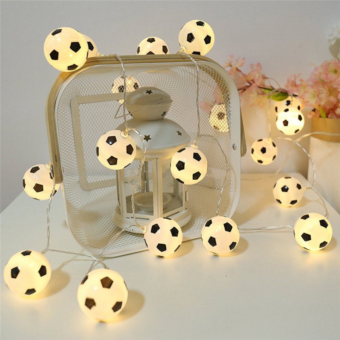 Garland LED Football String Lights DIY Soccer/Balls Fairy Etsy