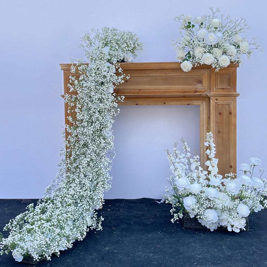 1.2M Artificial Baby Breath Rose Flower Runner Arrangement Centerpieces Wedding