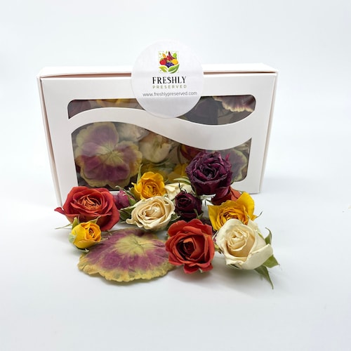 Freeze Dried Edible Flowers Roses Wedding Cake Decorations Etsy